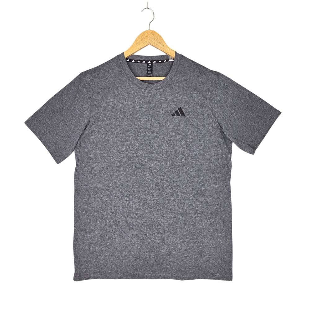 ADIDAS TRAIN ESSENTIALS FEELREADY TRAINING T‑SHIRT – DARK GREY HEATHER – SIZE M